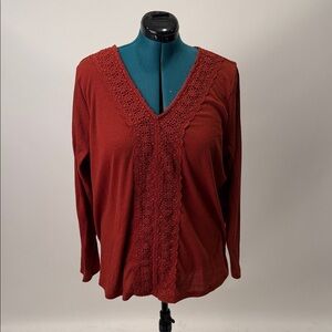 Maurices Rust Long Sleeve Top